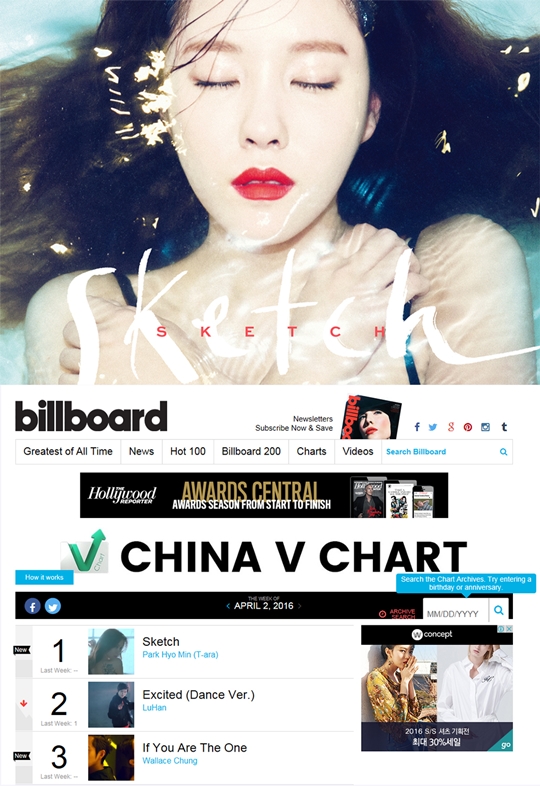 孝敏 個人專輯「Sketch」，Billboard中國周榜1位「粉絲們應答了」