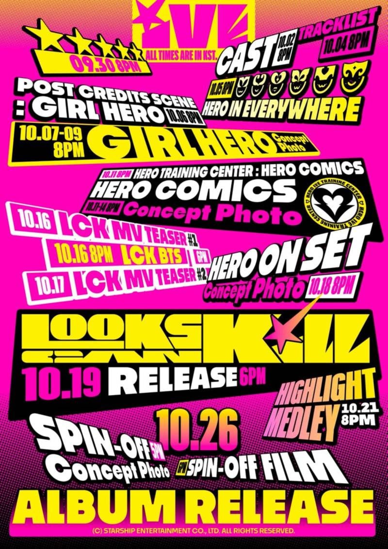 IVE reveal their comeback schedule for new mini album 'Looks Can Kill'