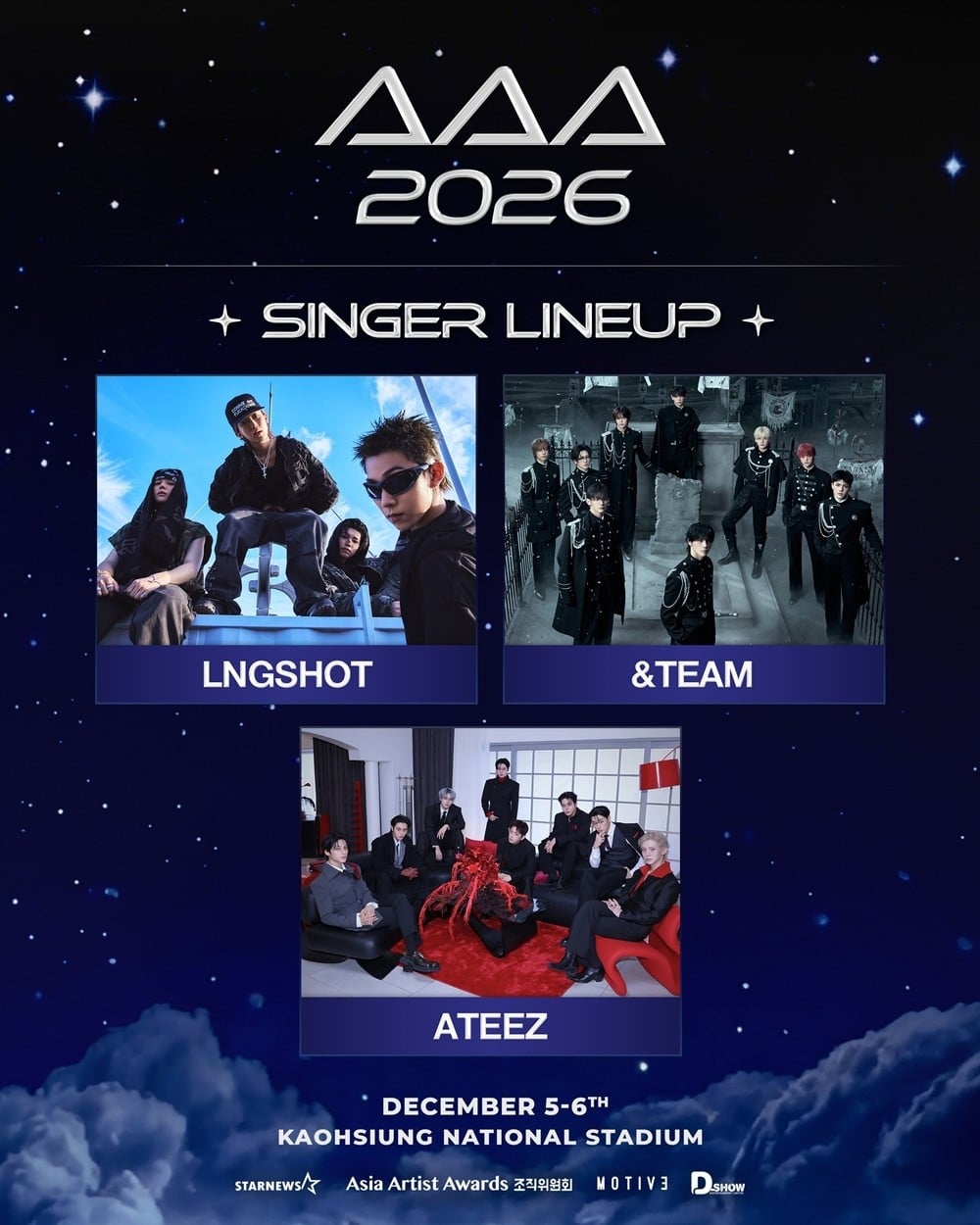 longshot, &team, and ateez join first lineup for ‘aaa 2026’