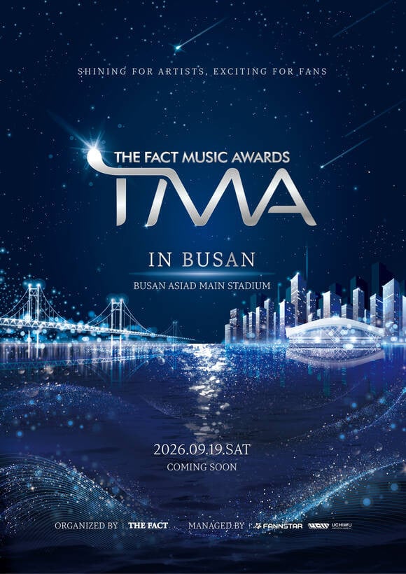 2026 The Fact Music Awards poster for the Busan Asiad Main Stadium ceremony