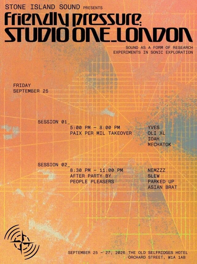 Yves joins Stone Island Sound's London session on September 25