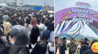 警察和消防隊員出現在「2024 Weverse Con Festival」後，粉絲在排隊入場期間引起混亂